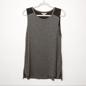 Banana Republic Factory Sleeveless Grey and Black Tee Size Large